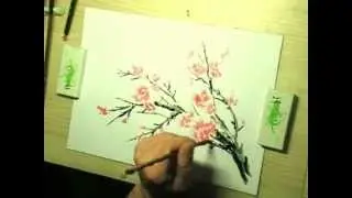 Kirschbl&uuml;ten, chin. Aquarell