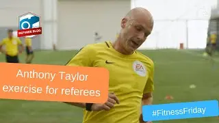 Referee Anthony Taylor fitness exercise on full pitch
