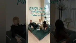 Sofa Bed with Cylindrical Pillow, Corduroy Folding Mattress #roundbed #bedsits  #sofabed