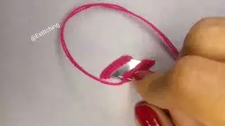 Mirror work hand embroidery design || diamond shap mirror embroidery tutorial step by step #handmade