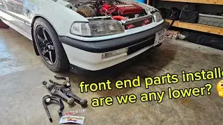 Installing jackspania racing drop forks, extended lower ball joints and Truhart LCAs on my Civic EF