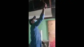 Main beam replacement roof joist termites damage including cabinet and ceiling.DIY repair