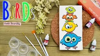 Cute Cartoon Colourful Birds Cookie