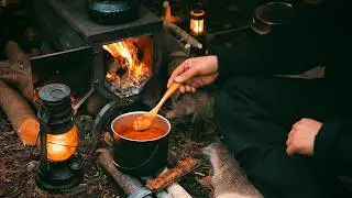 Идеально спокойный одиночный кемпинг｜Звуки реки и костра (ASMR)