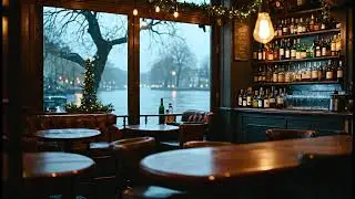 Candlelit Jazz Piano & Rain Sounds in French Bistro ☕ Intimate Rainy Night for Focus & Comfort