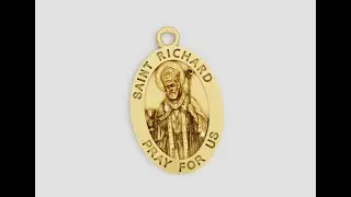 Saint Richard Medal Pendant 3D Model | Religious Jewelry |