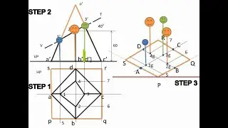 Engineering Graphics _ Isometric view of Truncated Square pyramid (tamil) # EG YoucaN