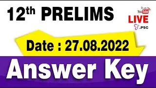 12TH PRELIMS - QUESTION PAPER ANALYSIS | DATE : 27-08-2022