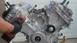 gen 3 coyote valve cover/timing chain cover install. #coyoteswap #coyote swap #ford #f150 #obsford
