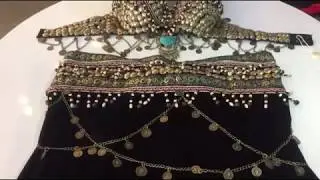 ATS Tribal Belly Dance Bra Hip Scarf Costume Set Gypsy Top Belt Tassels