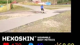 Marc-Andre Bedard skiing uphill with Hexoskin