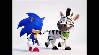 Sonic the hedgehog and his new Zebra friend