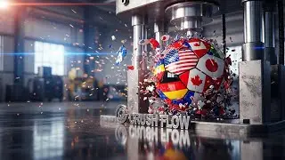 [ASMR] &ndash; Hydraulic Satisfying Pressing Glass Flag Ball | Ultra Realistic AI-Cinematic Crush