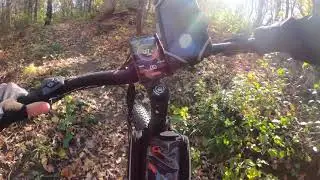 schwinn taff comp ebike on a trail in the woods bbs02 750w