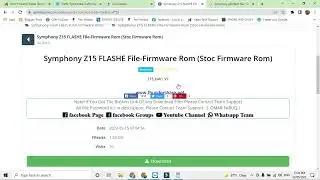Symphony Z15 FLASHE File Firmware Rom StoCK