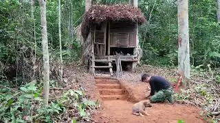 Building a Primitive Jungle Hut Alone | Extreme Bushcraft Survival in the Deep Forest