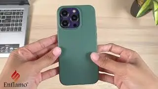 Enflamo Silicone Soft Back Case Cover for iPhone 14 Pro | Camera Bump Protection Microfiber Green