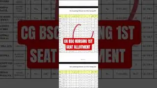 cg bsc nursing 1st seat allotment jari #cgbscnursing #cgbscnursing2025 #seatallotment