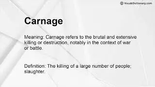 Carnage Meaning
