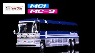 1980 MCI MC-9 Crusader II Intercity Coach Bus NY Express 1/87 (HO) Diecast Model by Iconic Replicas