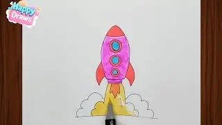 Let's Draw a Spaceship | Easy Spaceship Drawing & Coloring Fun&nbsp;for Kids & Beginners