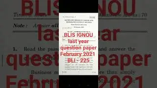BLIE 225 exam paper ( February 2021) | previous year paper ignou