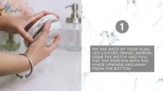Zadro LED Travel Mirror: How to Open and Use (Model # LEDT01)