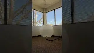 Inflating a weather balloon inside 🎈 #balloon #balloonpop