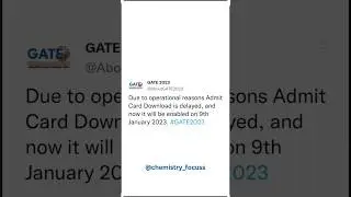 Gate Exam 2023 Update. #mscchemistrystudents #bscchemistrystudents #bsc #msc #gatechemistry #shorts