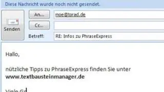 Email-Signatur mit Autotext einf&uuml;gen