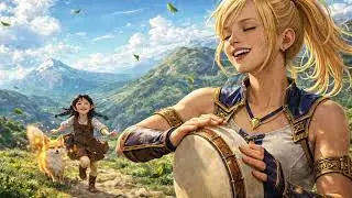 Uplifting Celtic Fantasy Music | Magical Hills, Hand Drum Sarah, Olivia & Fox Spirit on an adventure