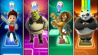 Rider 🆚 Shrek 🆚 Alex 🆚 Kung Fu Panda | Battle | Tiles Hop EDM Rush