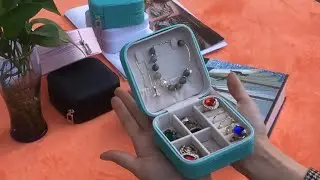 Mini Jewellery Box Portable Storage Box Case with Dividers Container for Rings, Earrings, Necklace