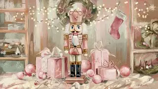 Nutcracker Ballet Music, Pink Pastel Christmas Samsung Frame TV Art, Elegant Holiday Ambient Decor