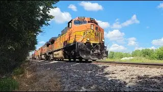 Chasing Hobson Yard BNSF Train Down St  Joe Sub  -  Two 2 Ways