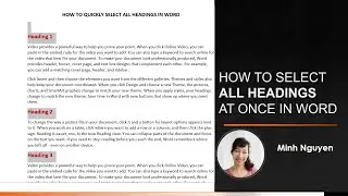 How to select and edit all headings at once in Word