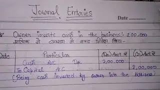 Journal Entries easy explanation || In Hindi and English || @Mastering.commerce || part-1 