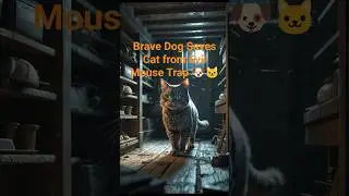 Ai Animated Brave Dog Saves Cat from Evil Mouse Trap 🐶🐱 #ai #pets  #funny  #wildlife  #cat #cutedogs