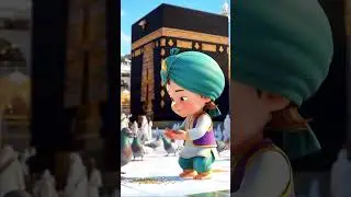 Baby feeds birds 🕊️ near Kaaba 🕋 SubhanAllah 💖 #MakkahShorts #IslamicBaby #ViralNaath