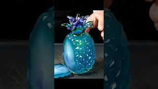 ASMR Cutting Fantasy Pineapple 🌈🍍 | Unreal Colors & Sounds! #Shorts #cuteverything #relaxing