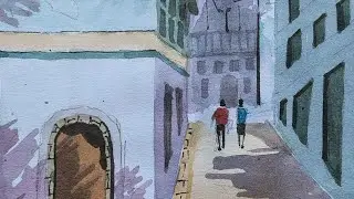 Landscape Painting /water colour demo/ Jain N Paravur 