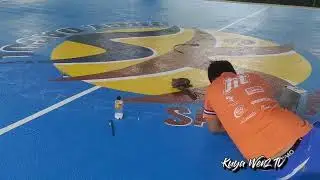 Rubberized Paint lettering for Basketball Court🏀🎨👍