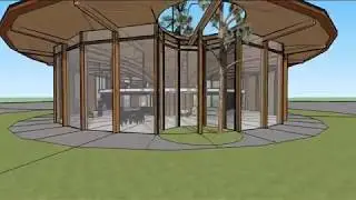 3D rendering of Victor Lundy's Galloways Furniture Showroom Sarasota 1959