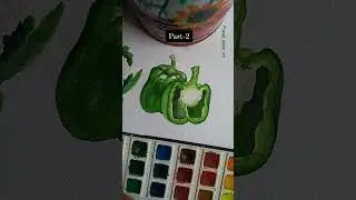 how to paint capsicum 🎨😀#shorts