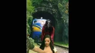 girl & ghost vfx viral video by train tv......#shorts