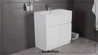 Vermont 800 basin and gloss white floor standing vanity unit