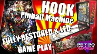 HOOK Pinball Machine by Data East Restored | LEDs & Red DMD  | Game Play