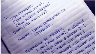 How to Write a Leave Application to the Principal Due to Chicken Pox | inote