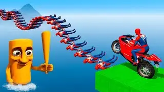 SPIDER-MAN against TUNG TUNG TUNG SAHUR on Motorcycle in RAINBOW SPIDERS BRIDGE | GTA MULTIVERSE