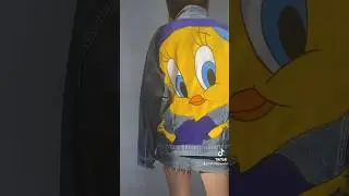 TWEETY BIRD x vintage Levi&rsquo;s denim jacket #denim #denimjacket #denimshorts #sustainablefashion